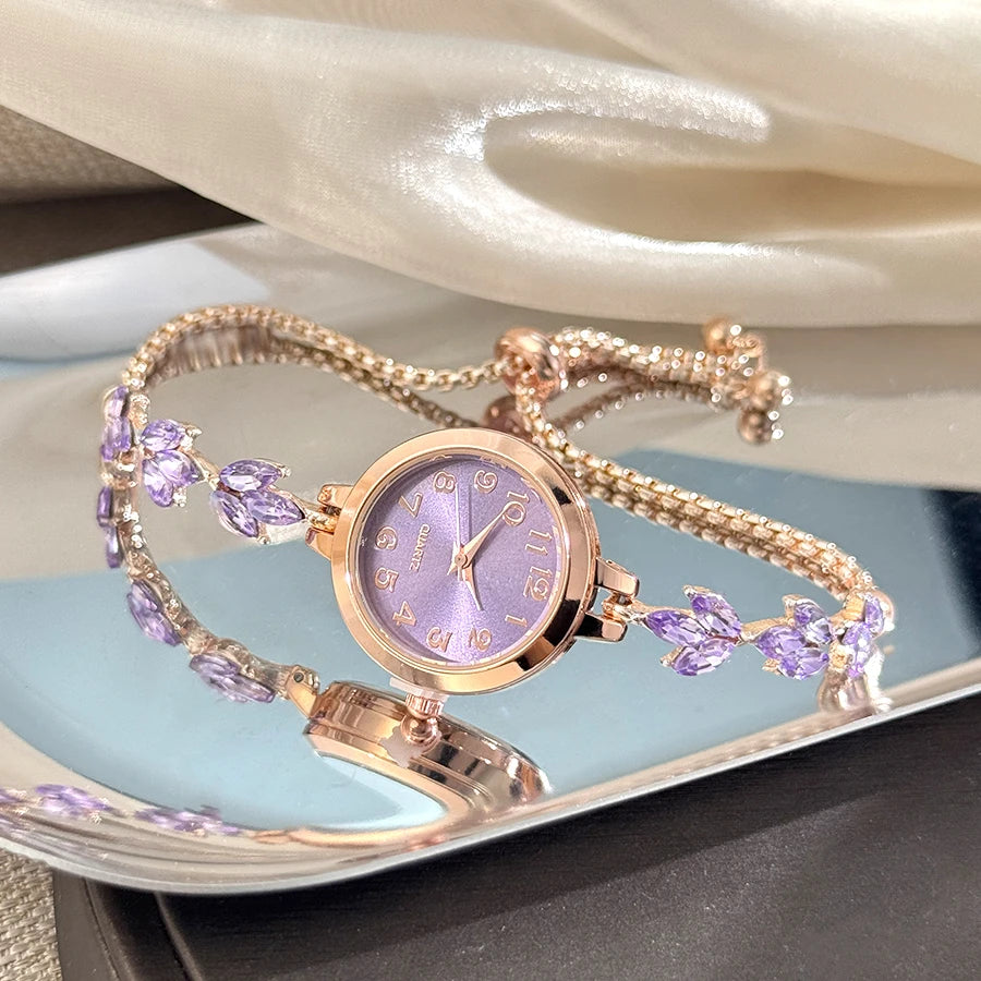 Elegant black adjustable bracelet watch with crystal cord from Corporación Turística, featuring a sleek, modern design.