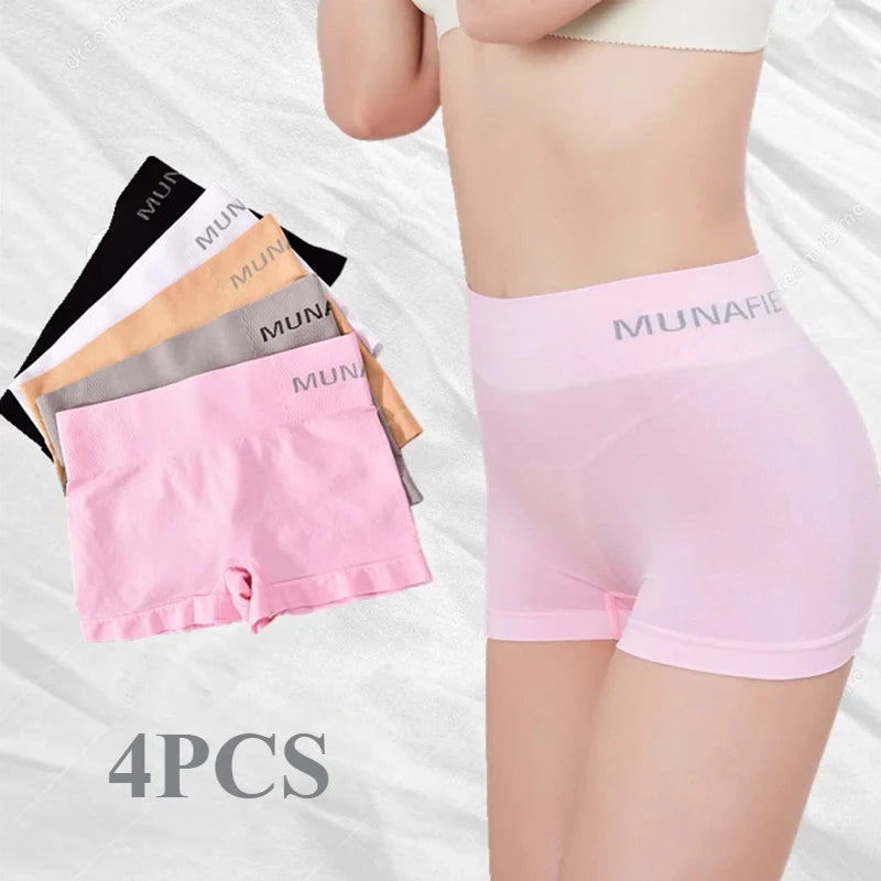Set of four gray women's fitted safety shorts by Corporación Turística, designed for secure fit and comfort.