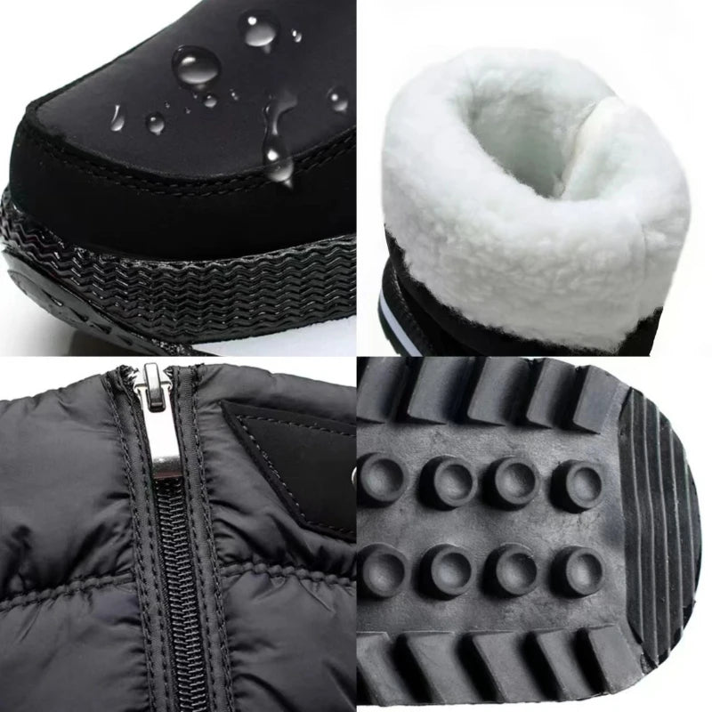 Gray women's fashionable warm snow boots by Corporación Turística, featuring a cozy winter design and sturdy sole.
