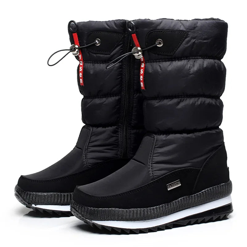 Gray women's fashionable snow boots by Corporación Turística, warm and stylish for winter outdoor wear.