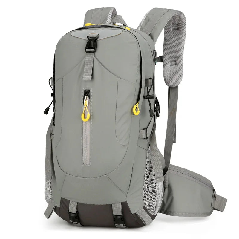 Green outdoor hiking backpack by Corporación Turística, large capacity with multiple compartments for outdoor adventures.