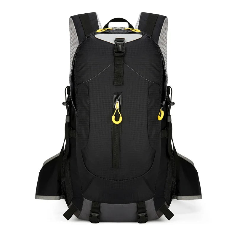 Green outdoor hiking backpack by Corporación Turística, large capacity, ideal for mountain trekking and outdoor adventures.