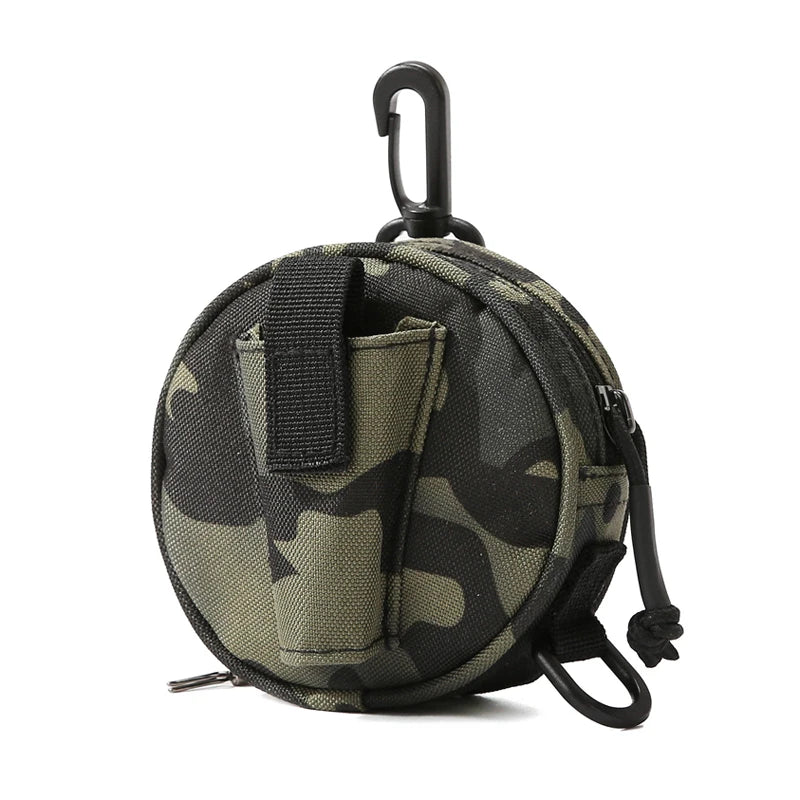 Green camo tactical Molle bag by Corporación Turística, hanging fishing gear bolsa colgante for fishing sedal.