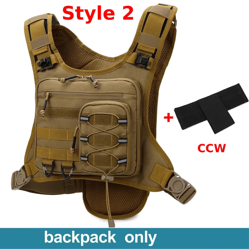 Green hydration running vest from Corporación Turística, lightweight sports backpack with multiple compartments for runners.