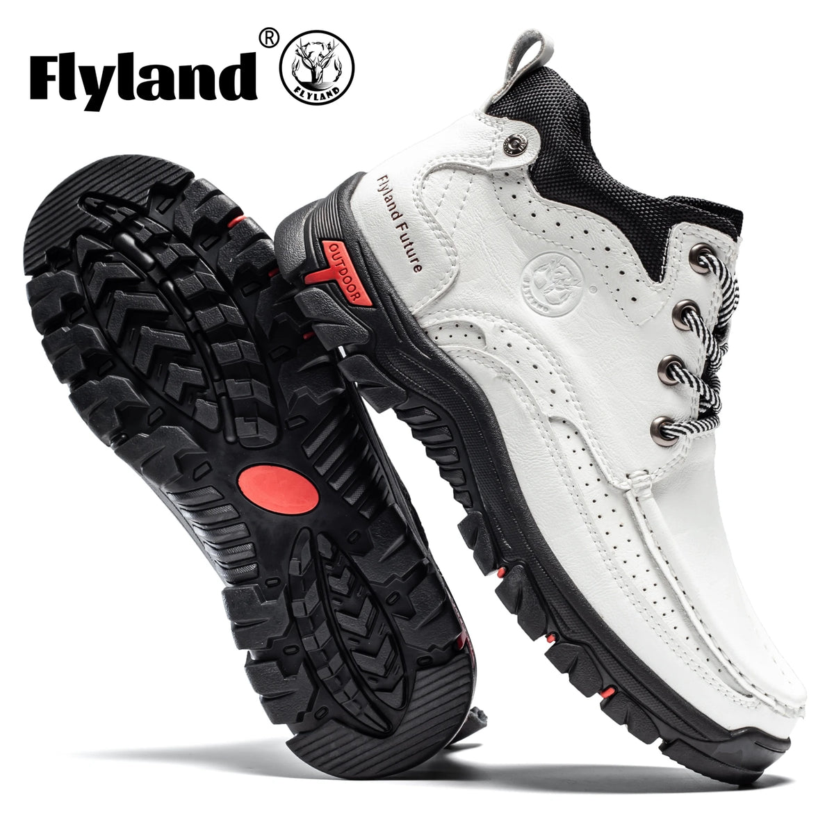 Grey FLYLAND Chukka boots for men, casual leather shoes with laces, stylish and comfortable footwear by Corporación Turística.