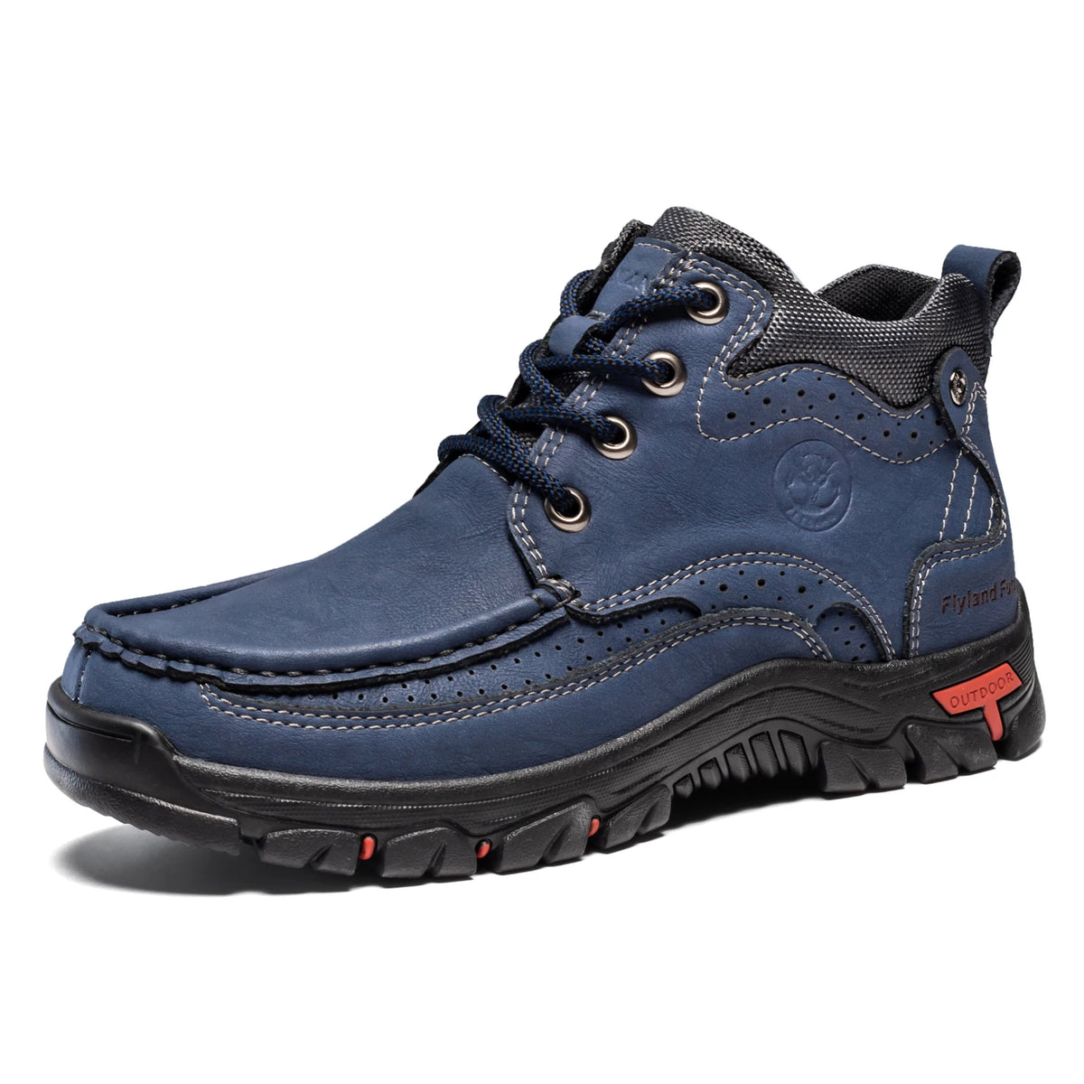Grey FLYLAND Chukka boots for men, casual leather shoes from Corporación Turística, featuring a stylish and comfortable design.