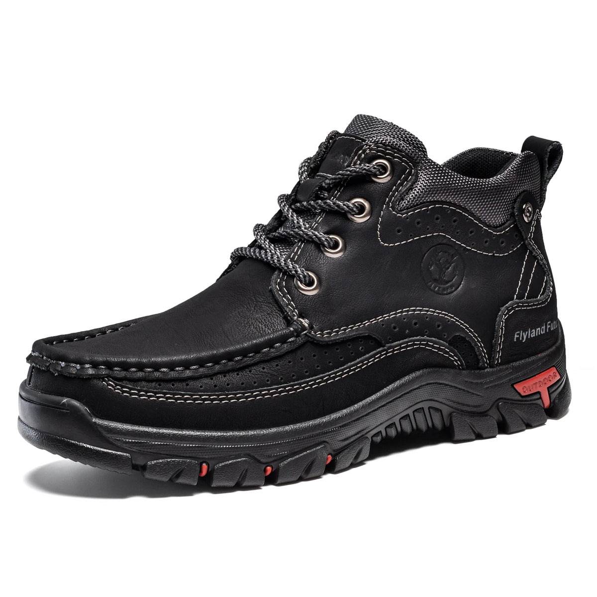Grey FLYLAND Chukka boots for men, casual leather shoes by Corporación Turística, featuring a stylish, comfortable design.