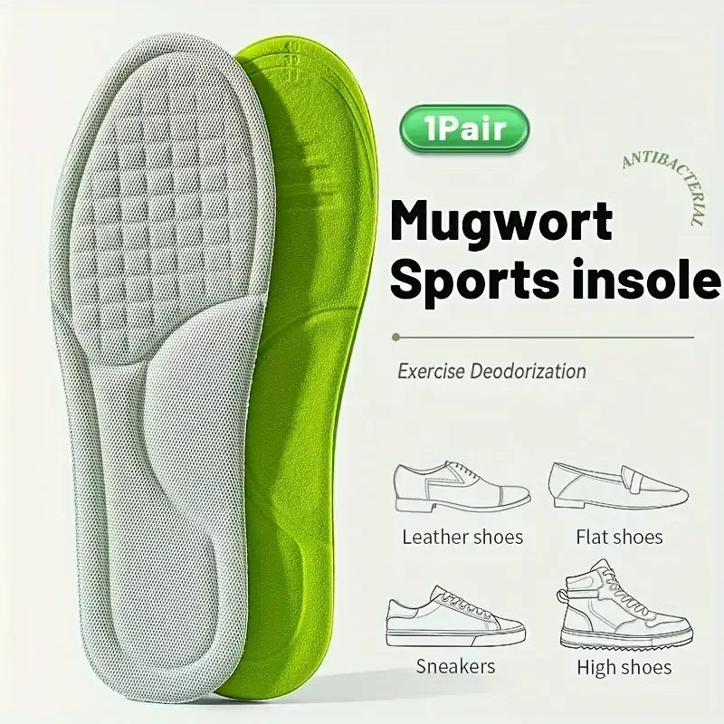 Unisex orthopedic foam viscoelastic insoles in grey, designed for improved foot comfort, shown in a pack of five pairs.