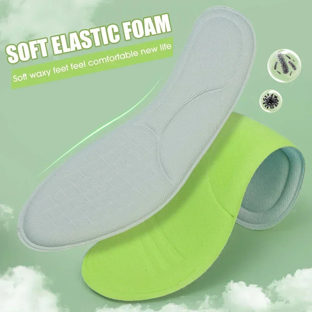 Unisex orthopedic foam memory insoles in grey, designed for comfort and support, shown in a pack of five pairs.