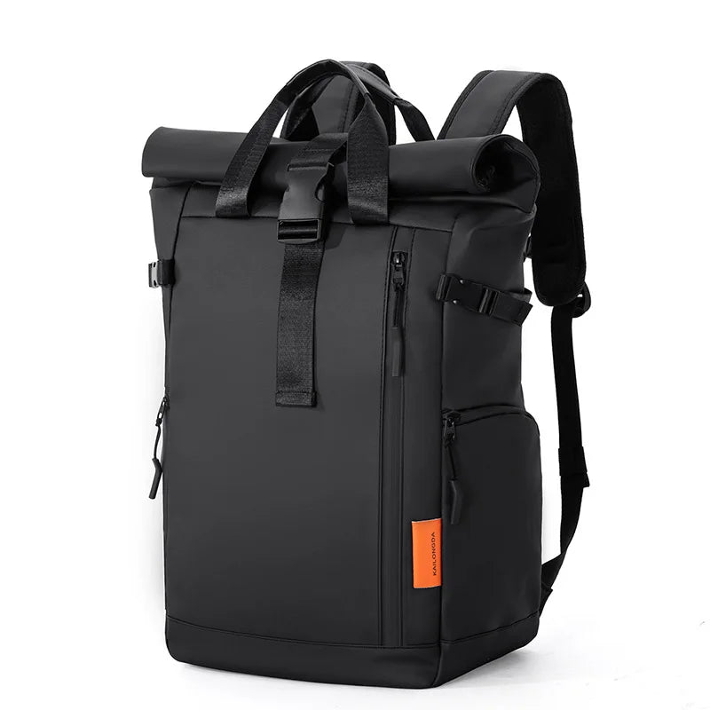 Grey camping travel bag for men by Corporación Turística, durable backpack for outdoor adventures and hiking.