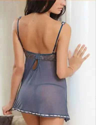 Gray sleeveless lace evening dress for women, elegant nightwear from Corporación Turística.