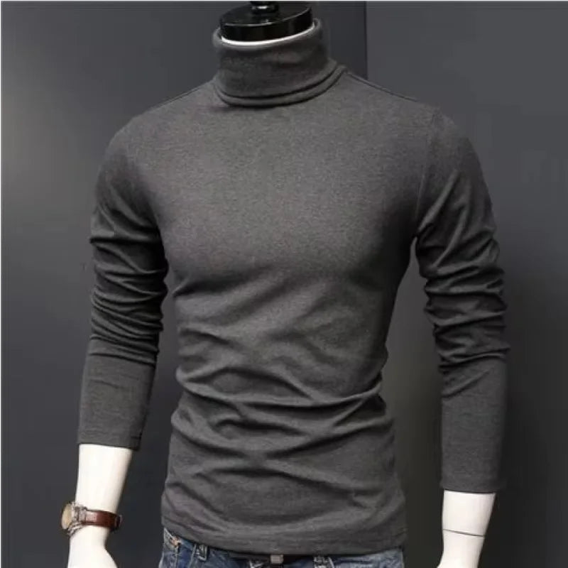 Men's high-neck sweater by Corporación Turística, warm long-sleeve casual jumper, fitted and elastic for fall and winter wear.