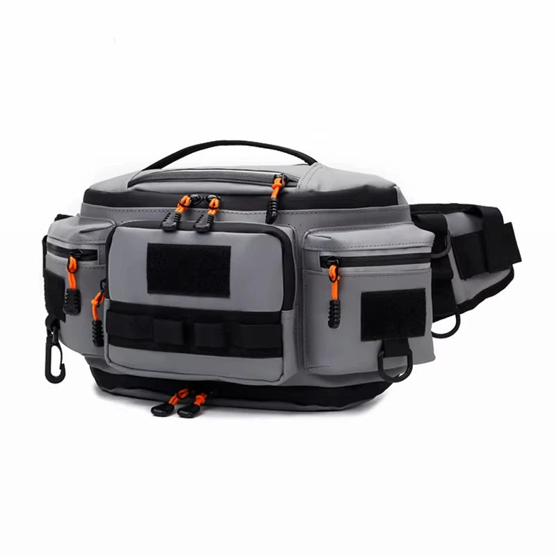 Camping waist bag and travel chest pack by Corporación Turística, compact outdoor backpack with adjustable straps and multiple compartments.