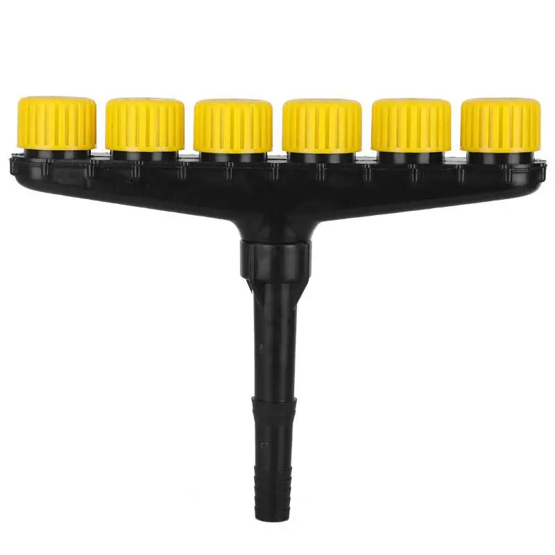 Adjustable garden and farm irrigation spray nozzles from Corporación Turística, featuring three atomizing spray heads for efficient watering.