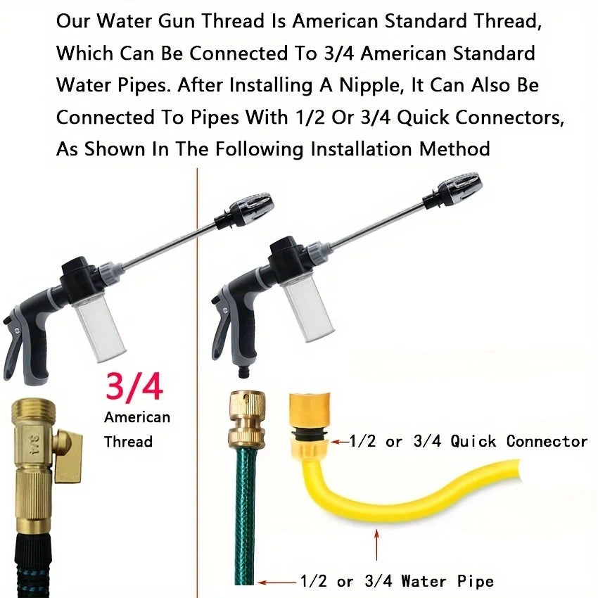 High-pressure water gun for car and garden cleaning by Corporación Turística, showing a sturdy outdoor water spray tool.
