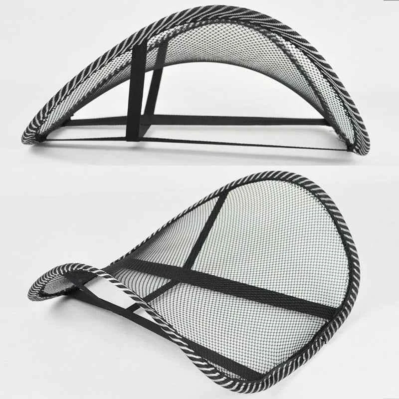Corazón lumbar para coche de Corporación Turística con malla respirable, soporte ergonómico y diseño para aliviar dolor de espalda.