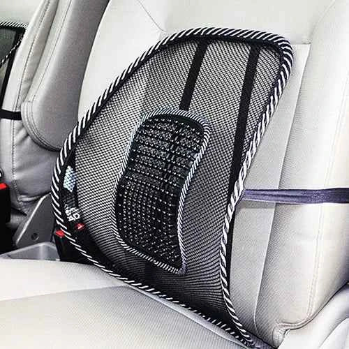 Lumbar cushion for car by Corporación Turística featuring breathable mesh support and ergonomic design for back relief.