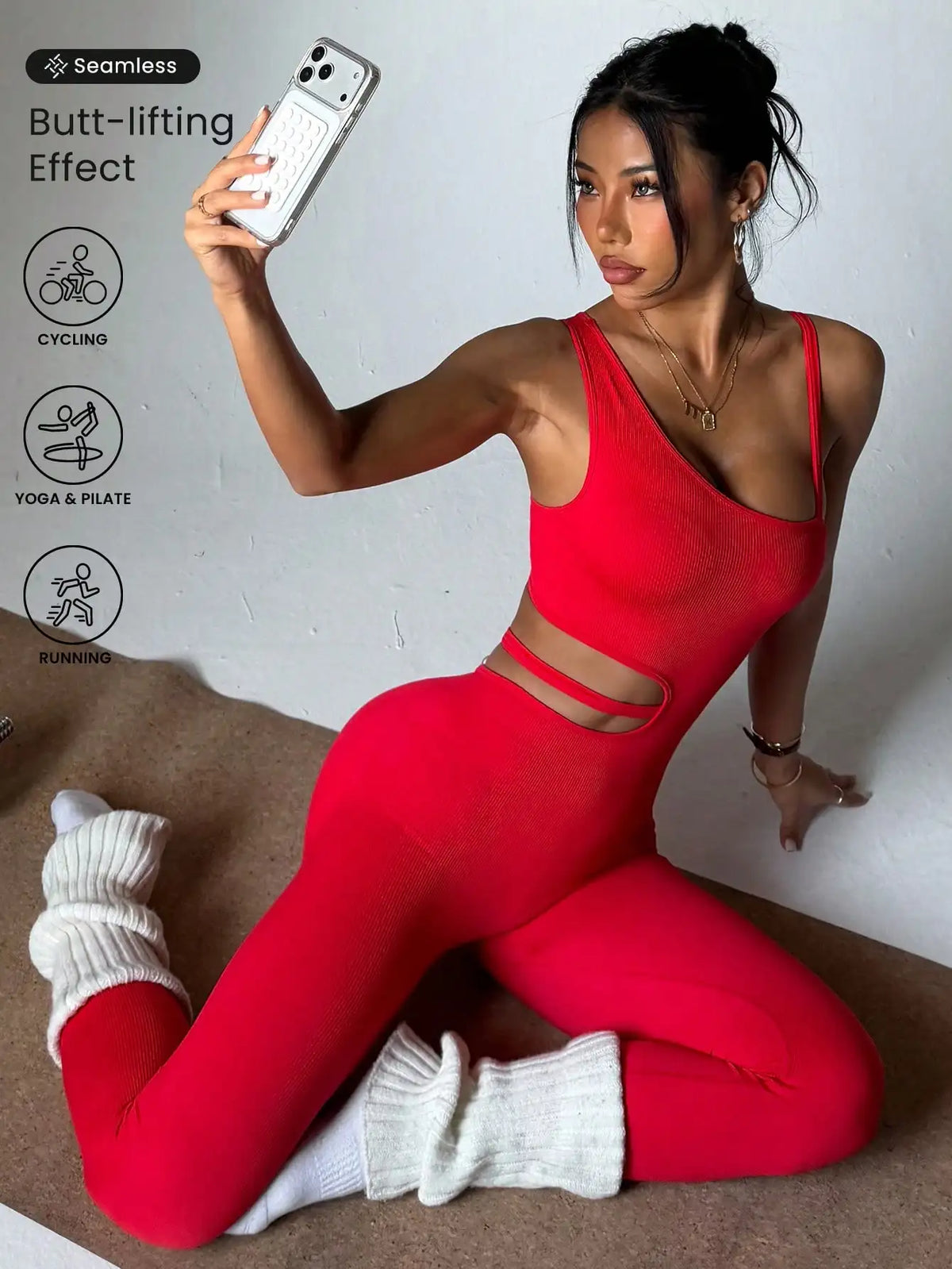 Sexy yoga leggings with a beautiful back design by Corporación Turística, featuring a stylish and comfortable fit.