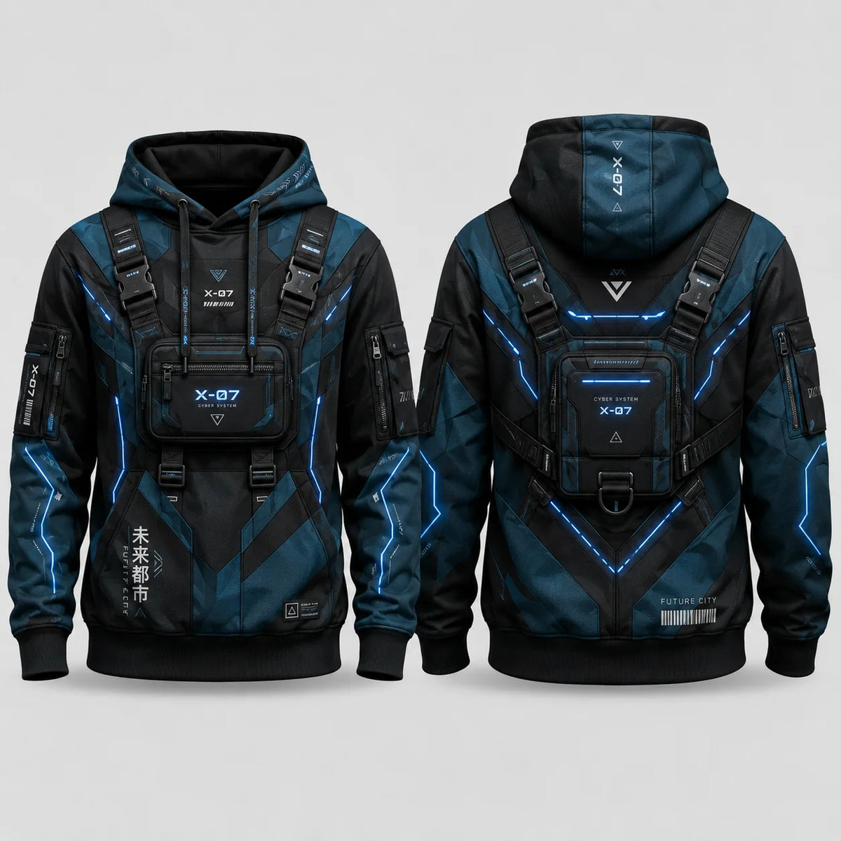 Men's 3D printed tactical hoodie jacket with hood, featuring camouflage design, by Corporación Turística.