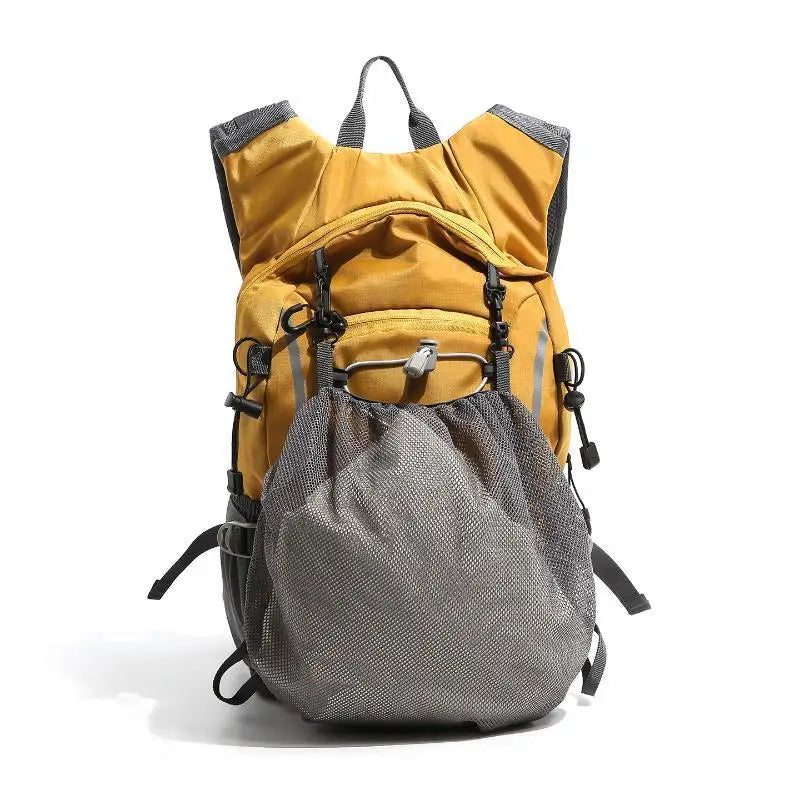 Lightweight hiking mochila from Corporación Turística with reflective straps, designed for outdoor trekking and adventure.