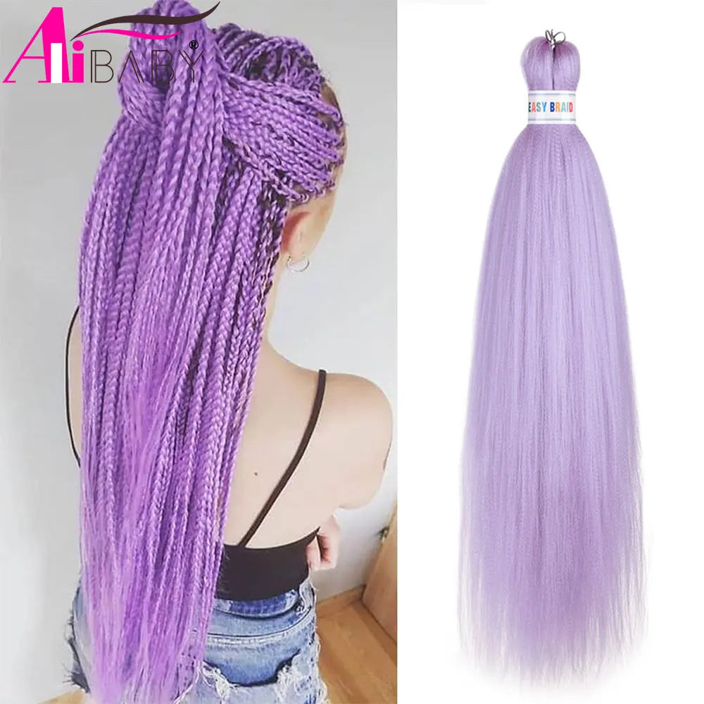 Blue ombre synthetic Kanekalon hair extensions from Corporación Turística, 26 inches long, three pieces per lot.