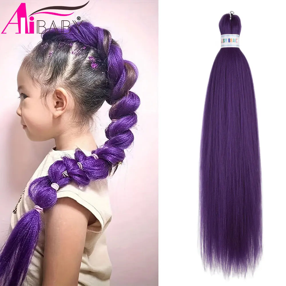 Blue ombre synthetic Kanekalon hair extensions by Corporación Turística, 26 inches long, three units per lot.