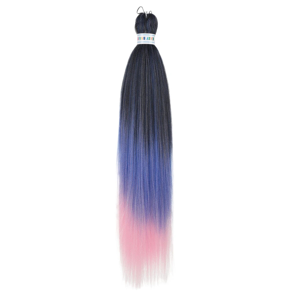 Blue Ombre Kanekalon synthetic hair extensions from Corporación Turística, 26 inches long, three pieces in the bundle.