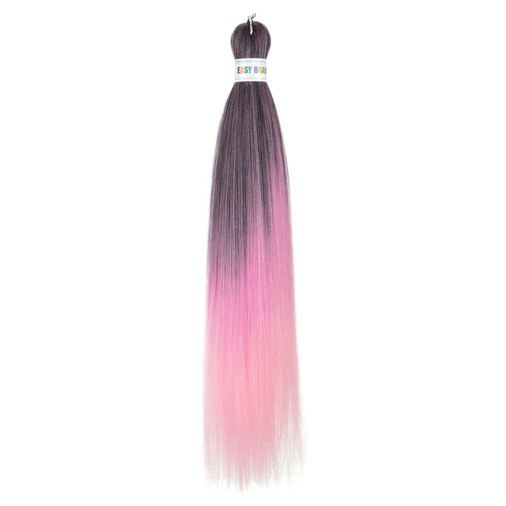 Blue ombre synthetic Kanekalon hair extensions by Corporación Turística, 26 inches long, three pieces per set, pre-stretched style.