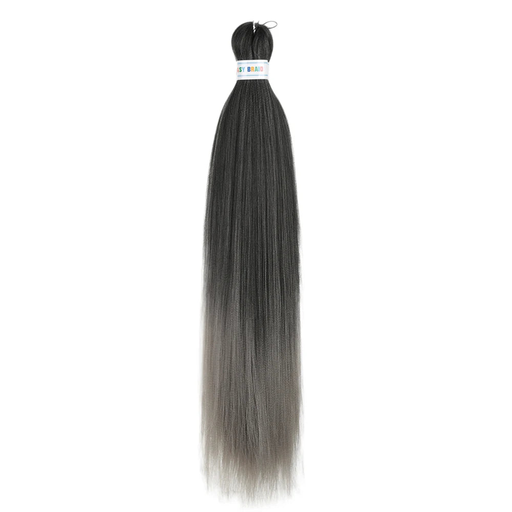 Blue ombre synthetic Kanekalon hair extensions by Corporación Turística, 26 inches long, three pieces per set.