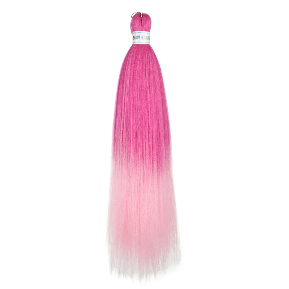 Blue ombre synthetic Kanekalon hair extensions, 26 inches long, three units per lot, ideal for adding vibrant color to hairstyles.
