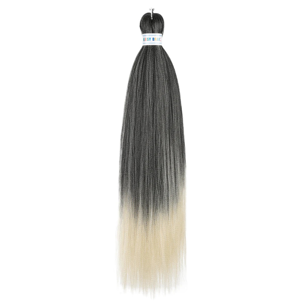 Blue Ombre Kanekalon synthetic hair extensions from Corporación Turística, three 26-inch bundles with pre-stretched style.