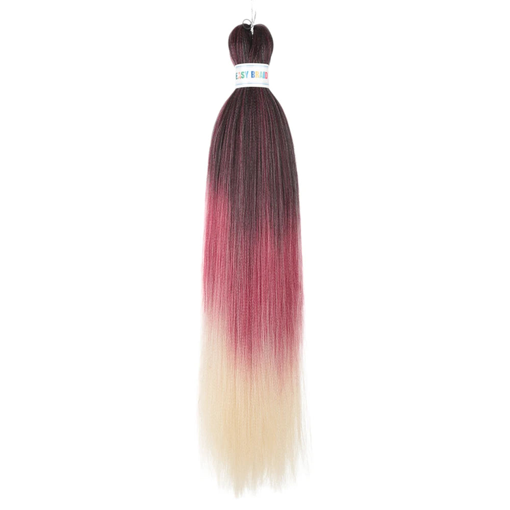 Blue ombre synthetic Kanekalon hair extensions by Corporación Turística, 26 inches, set of 3, for hair styling and volume.