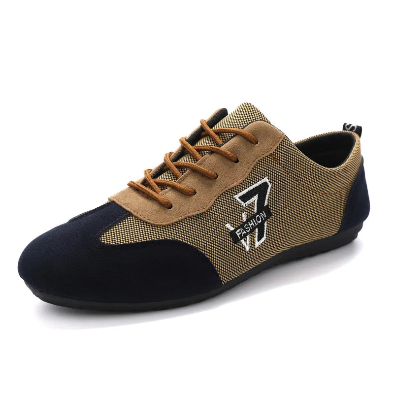 Men's breathable mesh casual shoes in khaki from Corporación Turística, featuring comfortable design and lightweight construction.