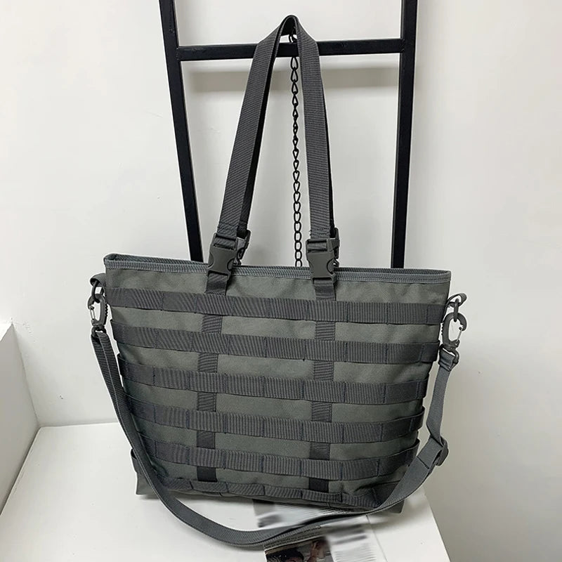 Large khaki gym and fitness tote bag from Scione with a sturdy hook, designed for sports and workout essentials.