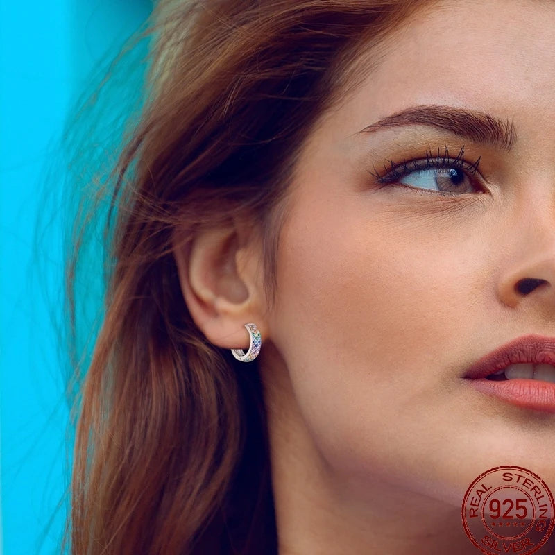 Colorful sterling silver 925 earrings with circus-inspired design, featuring vibrant hues and intricate details.