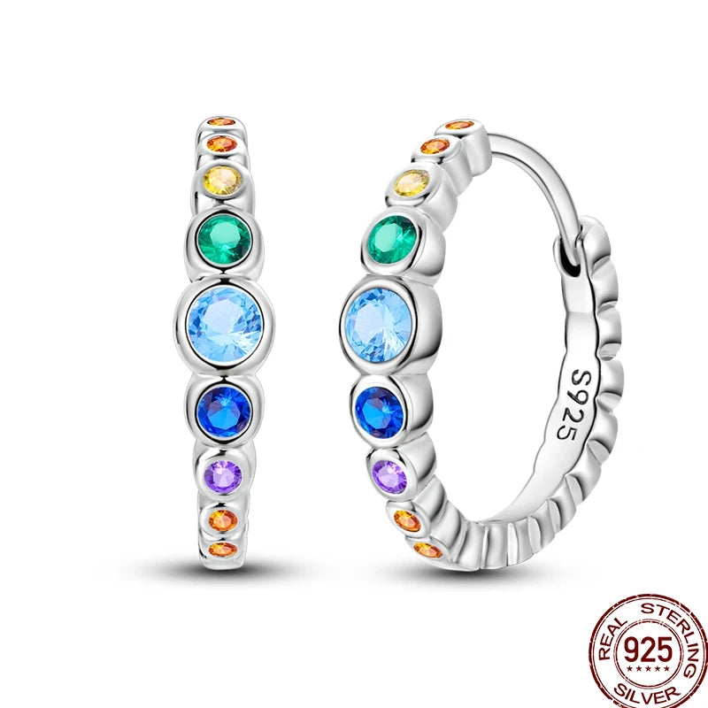 Colorful sterling silver 925 earrings featuring circus-inspired design, perfect for adding vibrant style to any outfit.