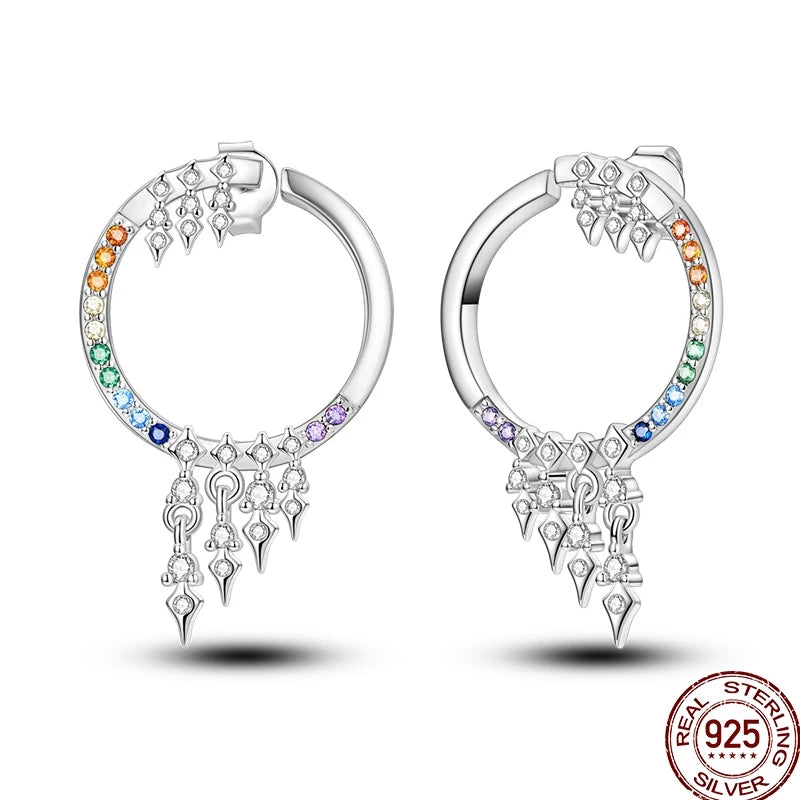 Colorful sterling silver 925 earrings featuring circus-inspired design by Corporación Turística.