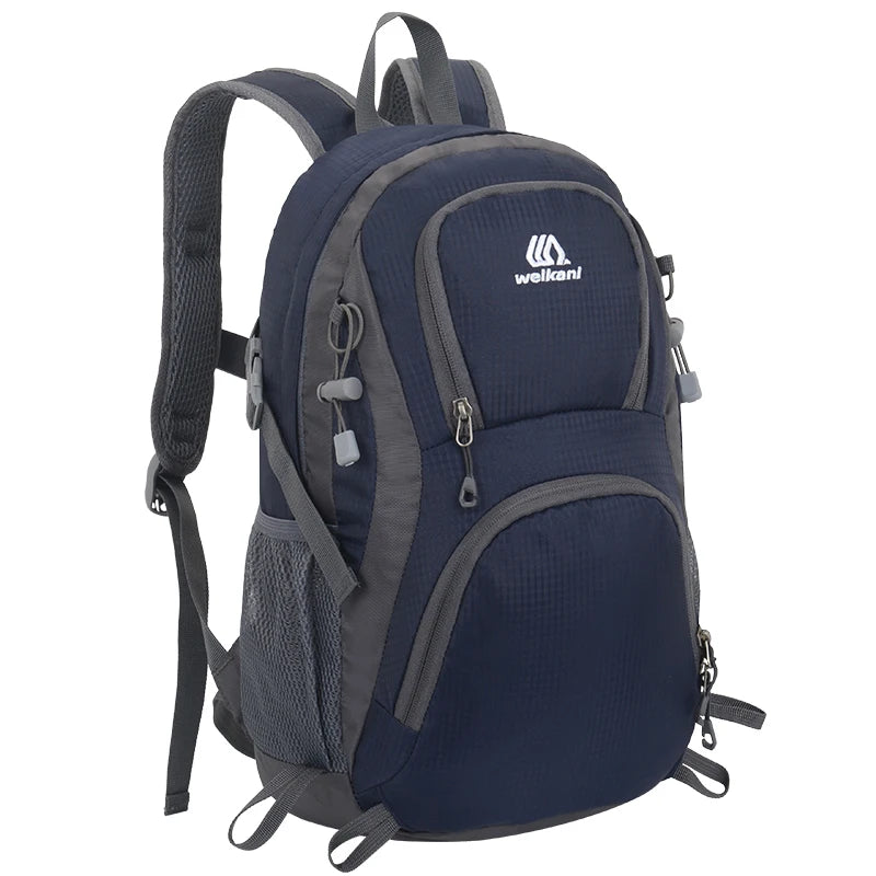 Lightweight travel backpack by Corporación Turística in lake blue, suitable for men, women, and children, with multiple compartments.