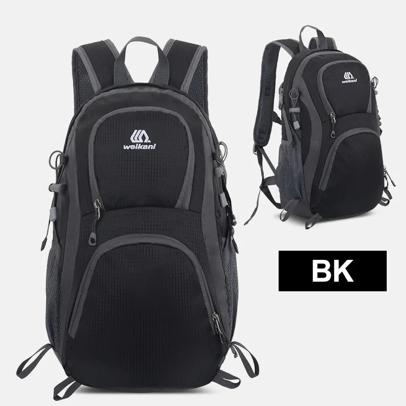 Lightweight travel backpack by Corporación Turística in lake blue, suitable for men, women, and children, with multiple compartments.