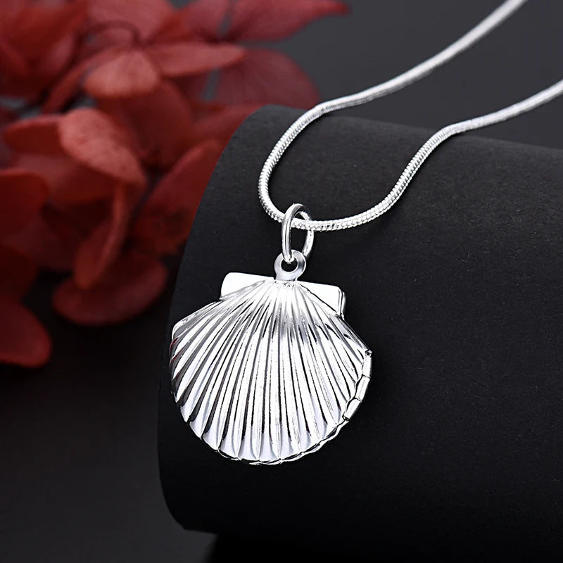 Sterling silver 925 shell pendant necklace, 40-75cm length, new arrival, crafted by Corporación Turística.