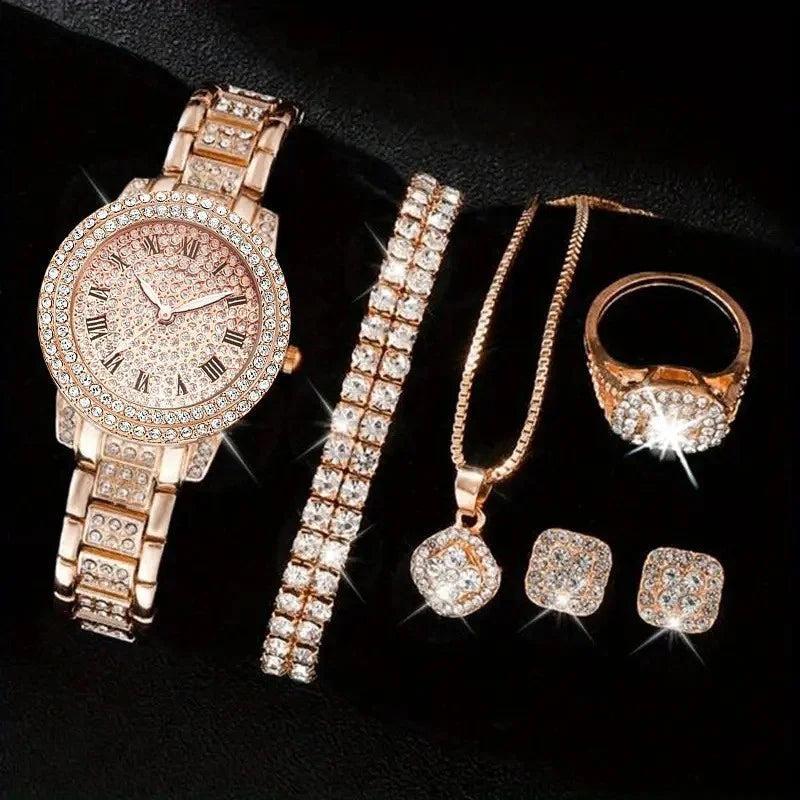 Luxury men's steel strap watch with Roman numerals and diamond accents by Corporación Turística.