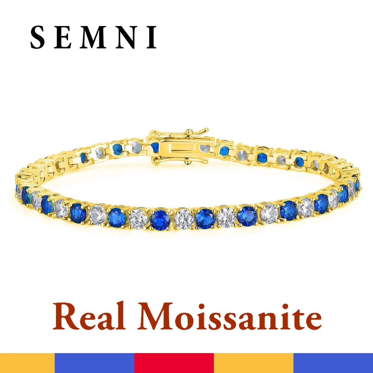 Moissanite tennis necklace by Corporación Turística featuring 4mm moissanite diamonds on a 16cm chain.