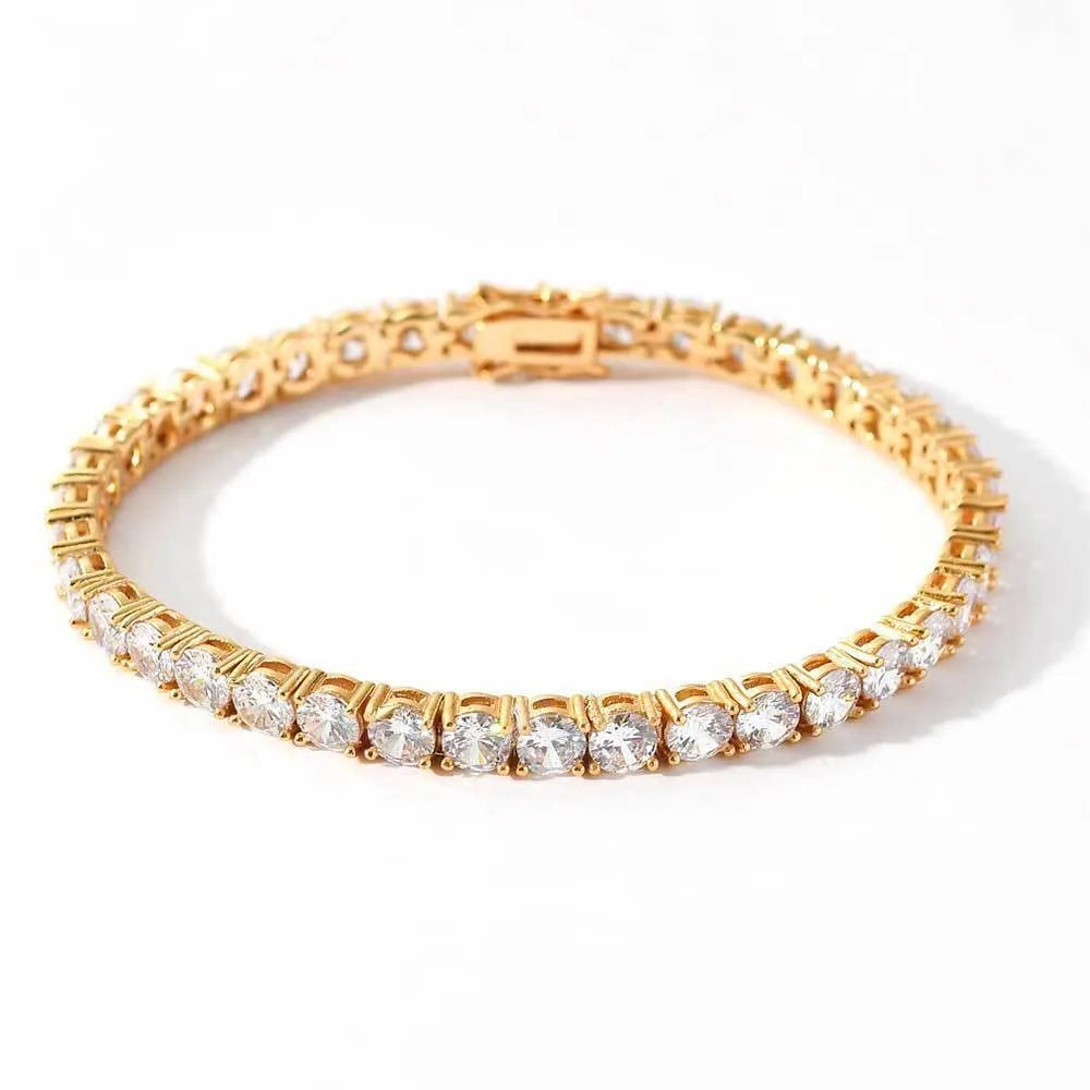 Moissanite tennis necklace with 4mm diamonds, 16cm length, from Corporación Turística, elegant jewelry for women.