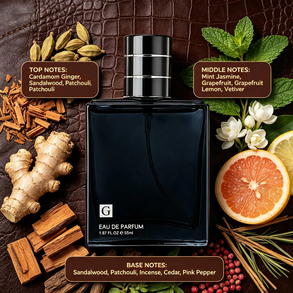 Box of men's cologne surprise set by Corporación Turística featuring one randomly selected bottle in a sleek packaging.