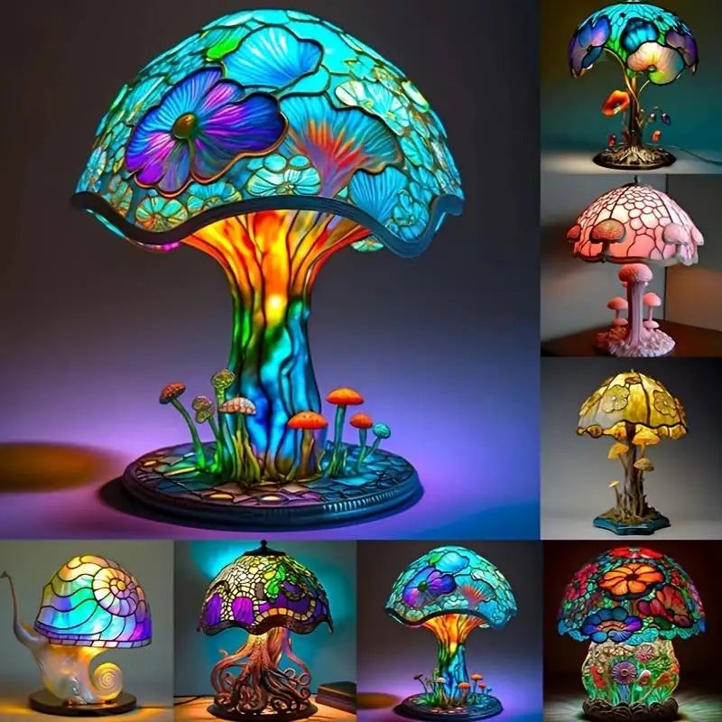 Hongo de flores lámpara de noche de Corporación Turística con forma de hongo y diseño floral, ideal para decoración nocturna.