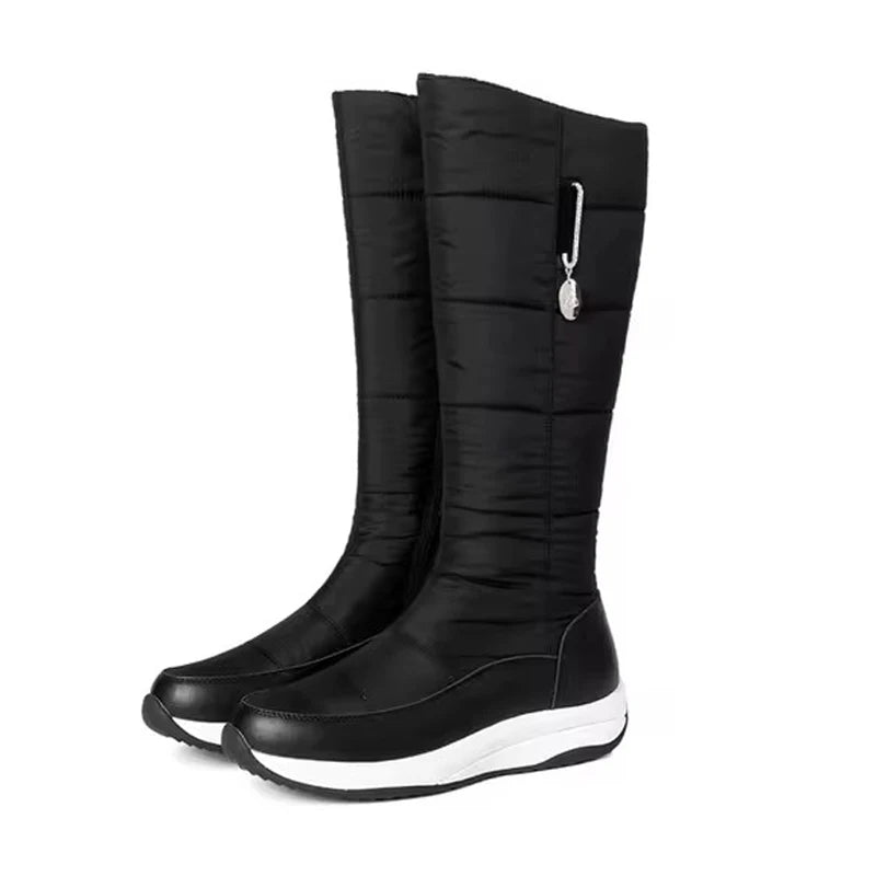 Black women's 2025 snow boots by Corporación Turística featuring waterproof design and cozy fleece lining.