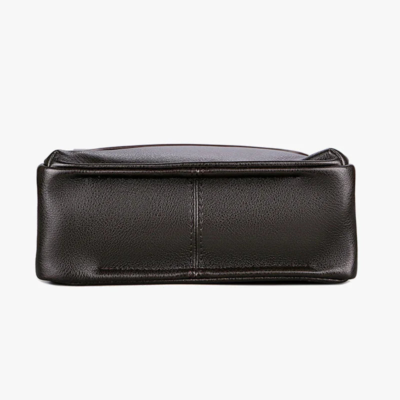 Black vertical Polo shoulder bag for men by Corporación Turística, casual style with simple design and adjustable strap.