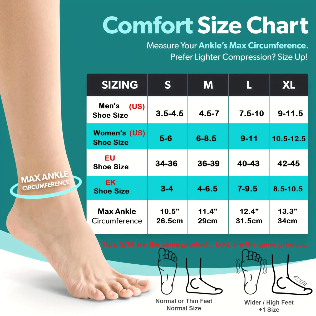 Pair of black open-toe ankle compression sleeves by Corporación Turística, designed to provide support and improve circulation.