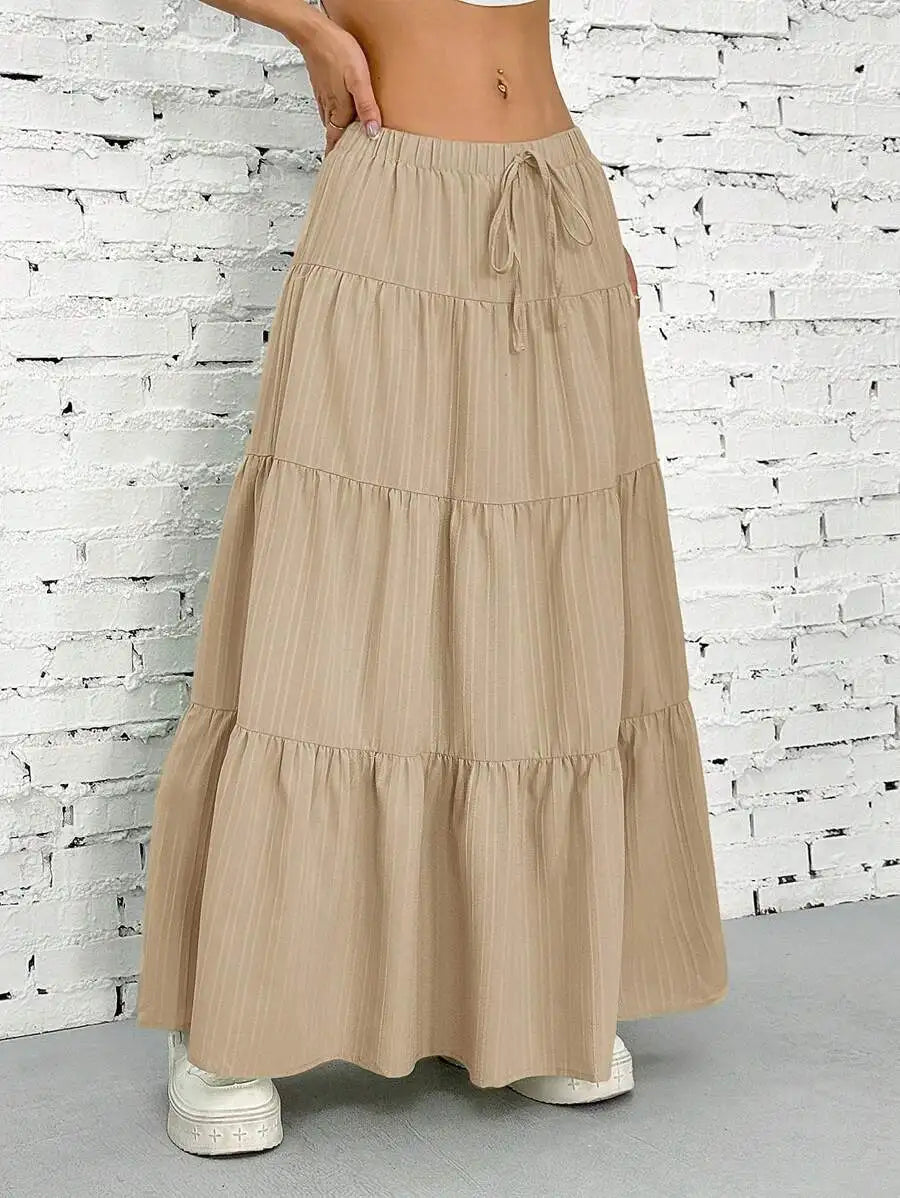 Black women's skirt with a modern European cross-border style, featuring a stylish and contemporary design.