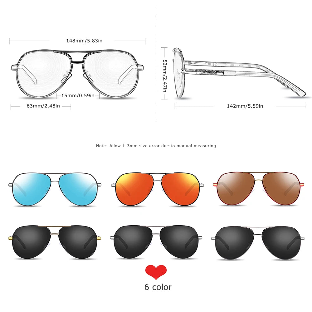 Black aluminum men's classic sunglasses by BARCUR with sleek frame and tinted lenses, stylish and lightweight for everyday wear.
